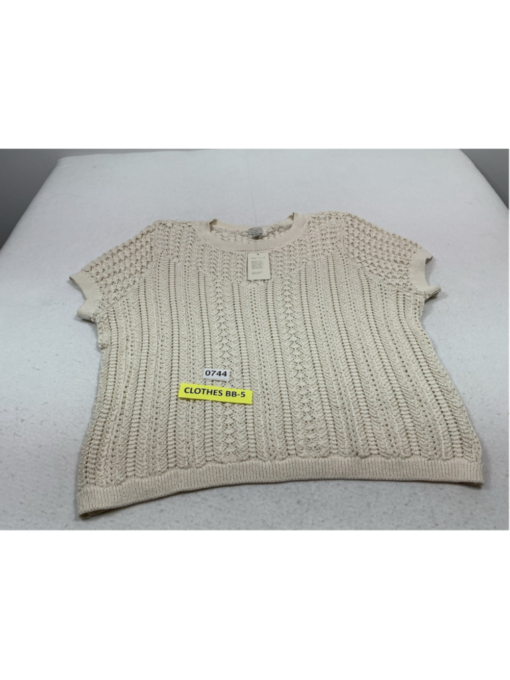 Womans NWT A New Day Short Sleeve Pullover Knit Sweater Size 3X Cream